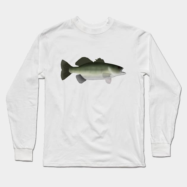 Florida Bass Long Sleeve T-Shirt by FishFolkArt